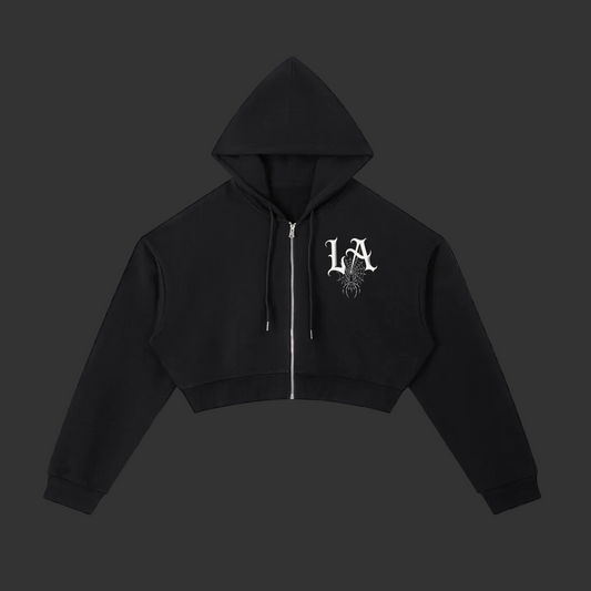Essential Cropped Zip-Up Hoodie